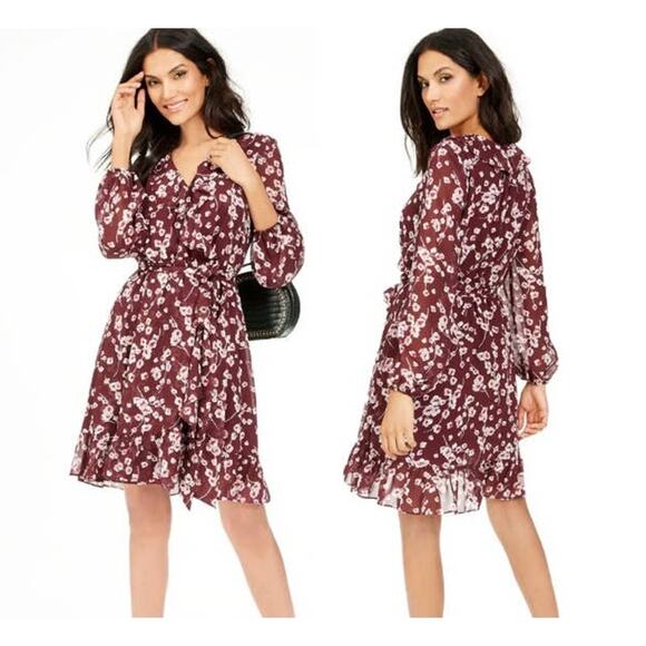 INC International Concepts Dresses & Skirts - I.N.C INTERNATIONAL CONCEPTS BURGUNDY FLORAL DRESS SIZE 8